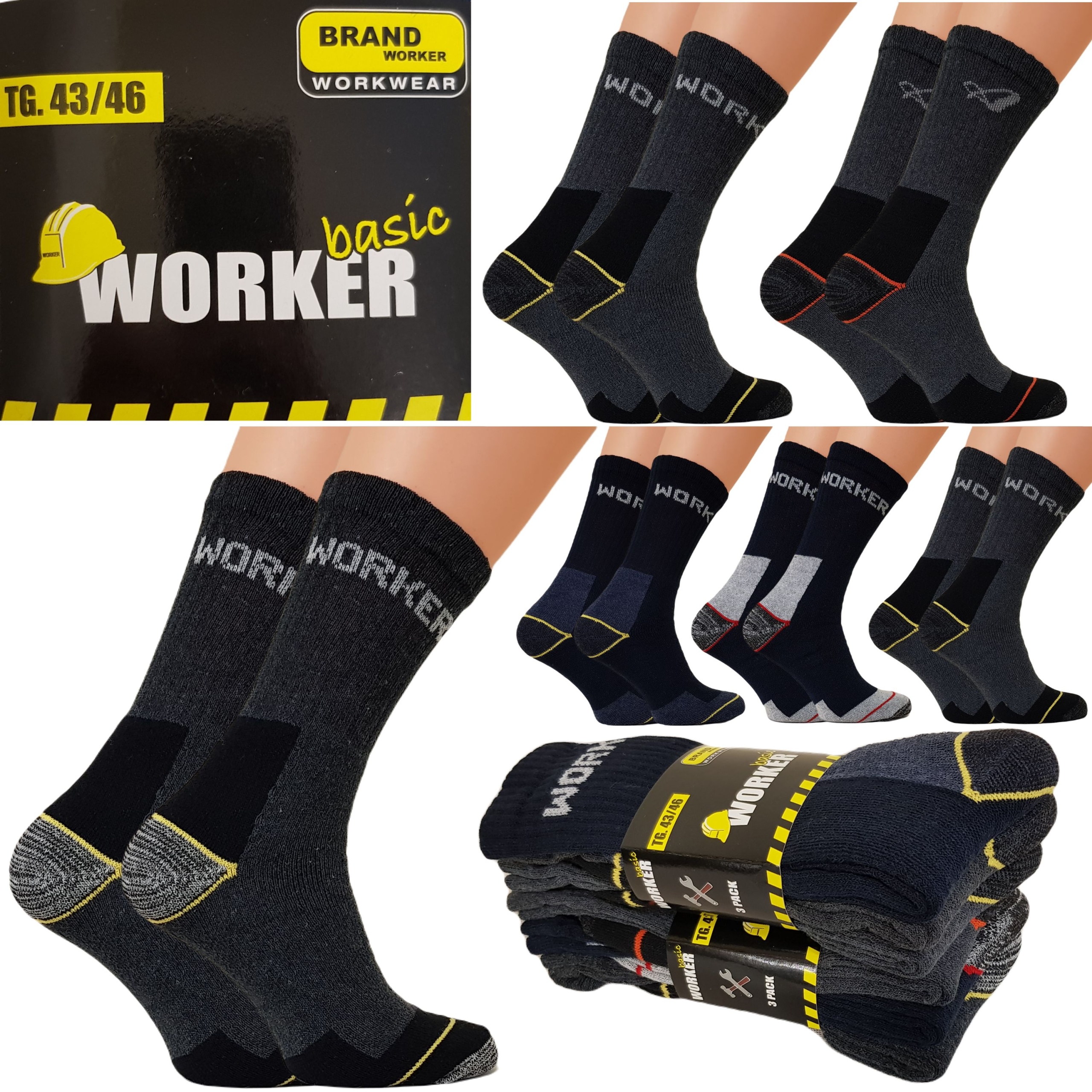 

6x Skarpety męskie Work robocze Mocne bawełna