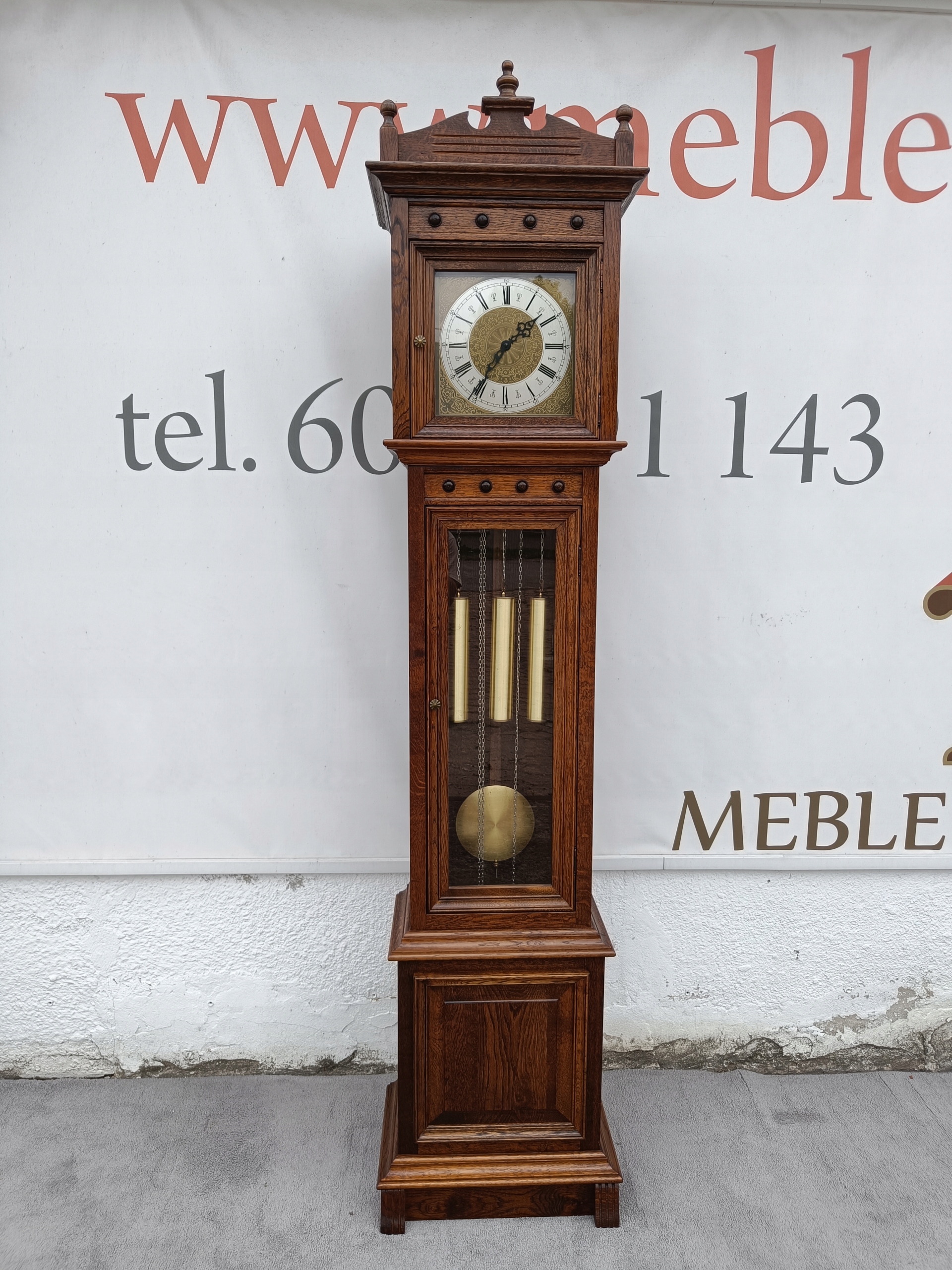 ZEGAR PODŁOGOWY FIRMY KIENINGER. SKRZYNIA DREWNO CIEMNY DĄB. Stan IDEALNY !