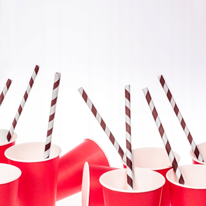 Słomki papierowe Rurki do picia Urodziny 1-99 8szt Materiał papier