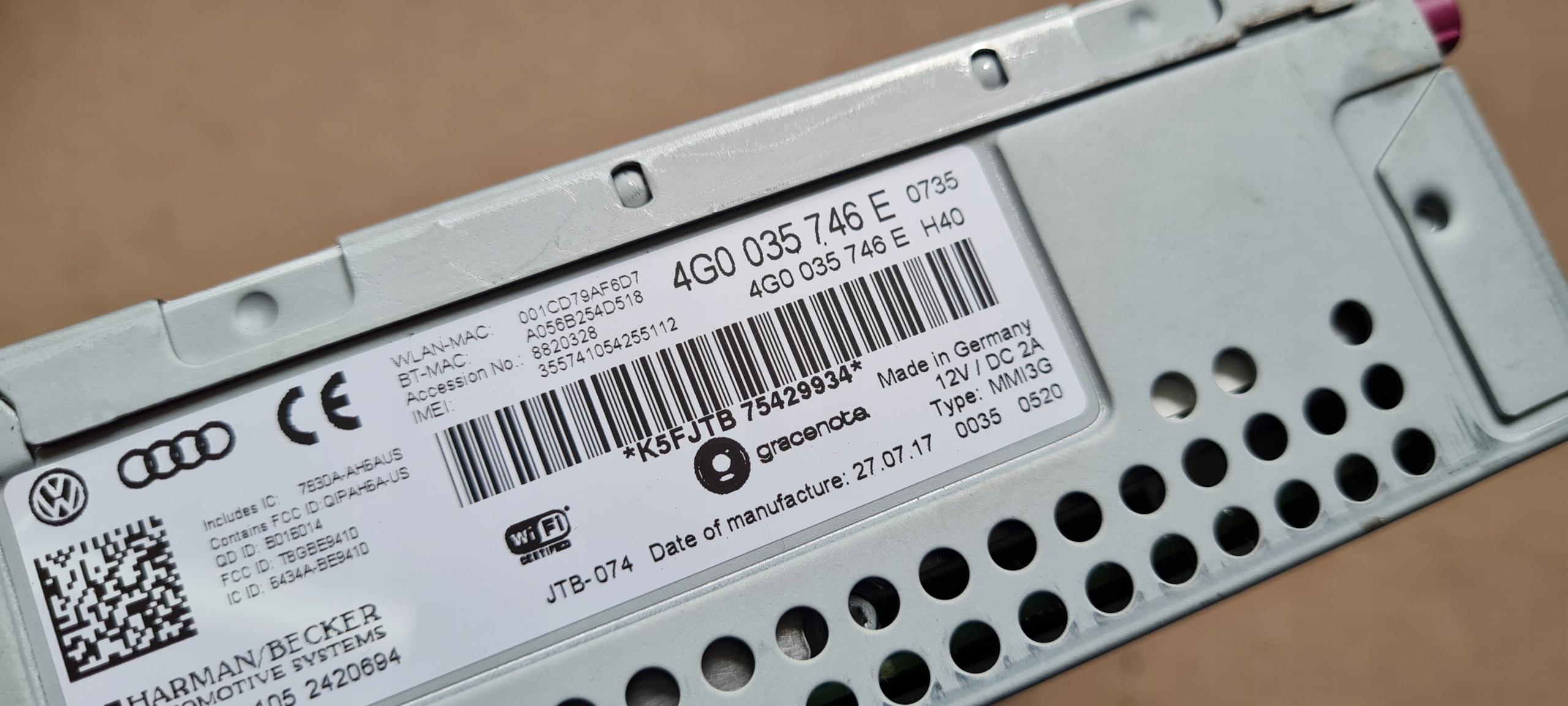 A6 C7 4G MULTIMEDIA JEDNOSTKA MMI 4G0035746E A7 4G