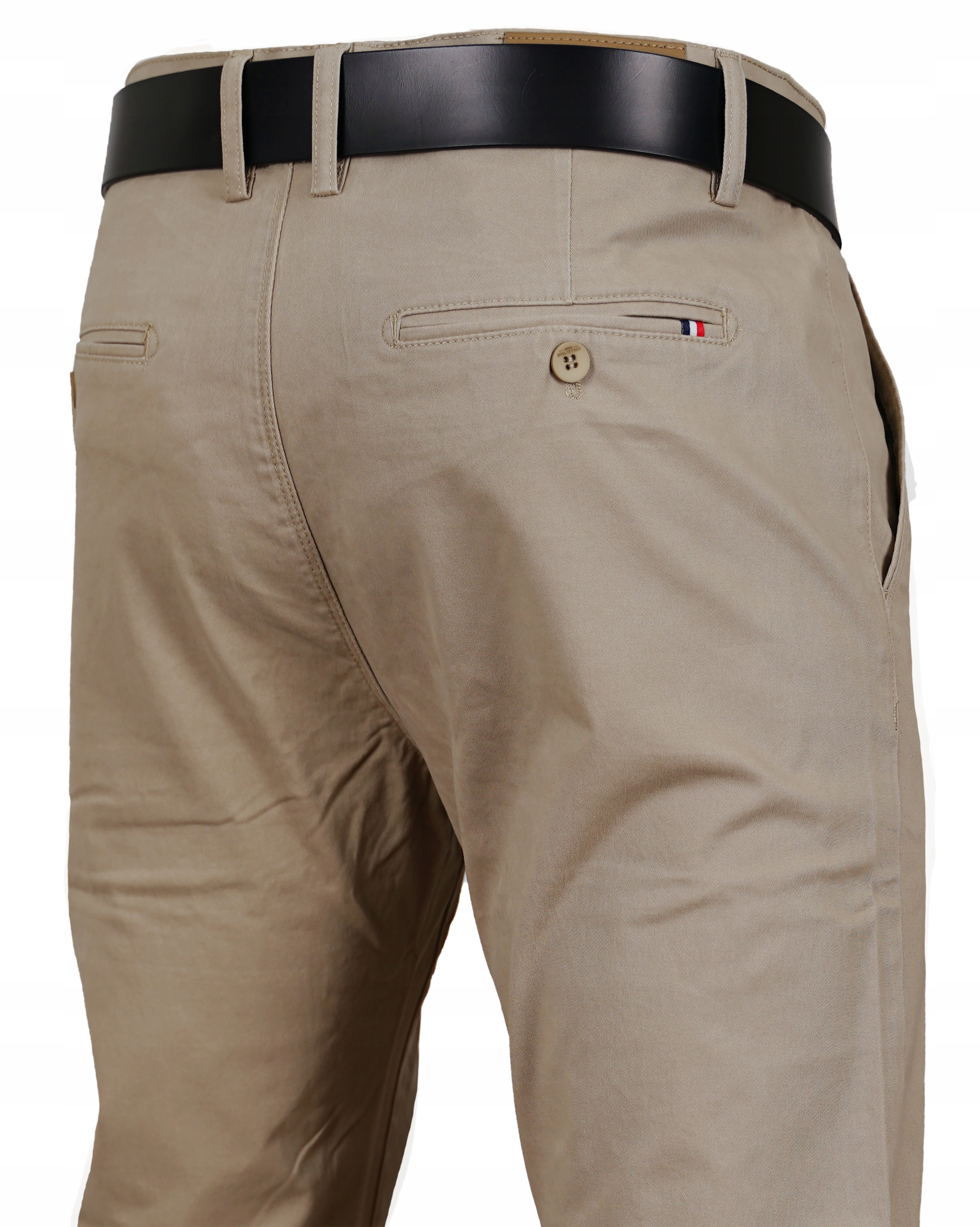 Spodnie Męskie Beżowe Chinosy Wizytowe Bawełniane Slim W42 L32