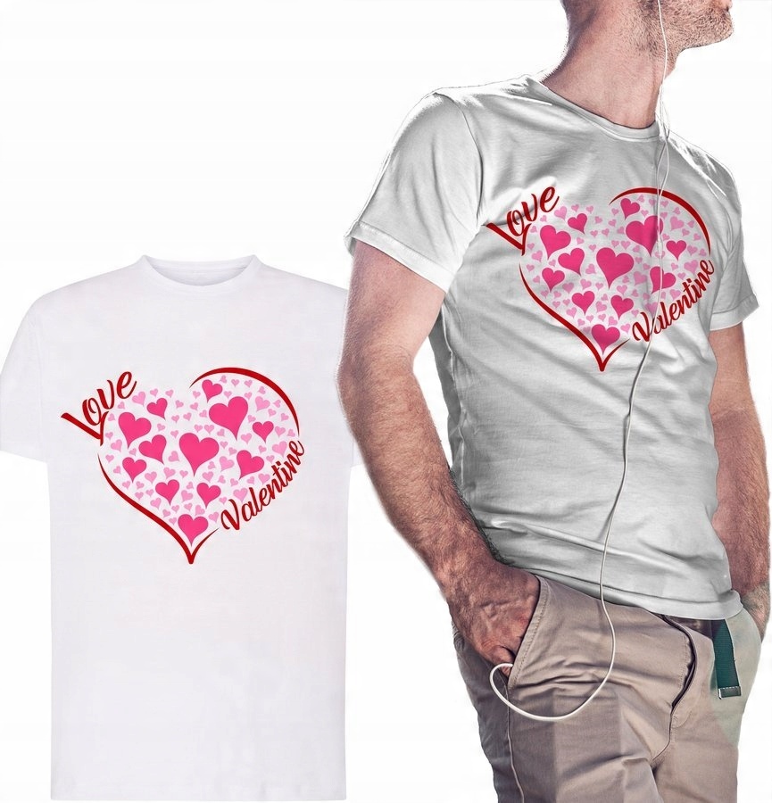 

Koszulka dla niego Love Valentine, biała 5XL
