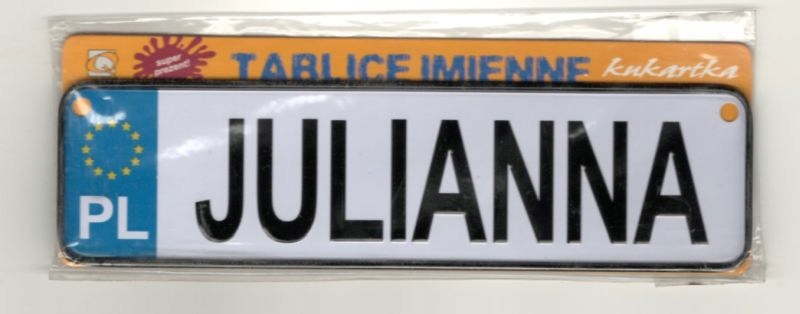 JULIANNA mini Tablica Rejestracyjna Imienna metal