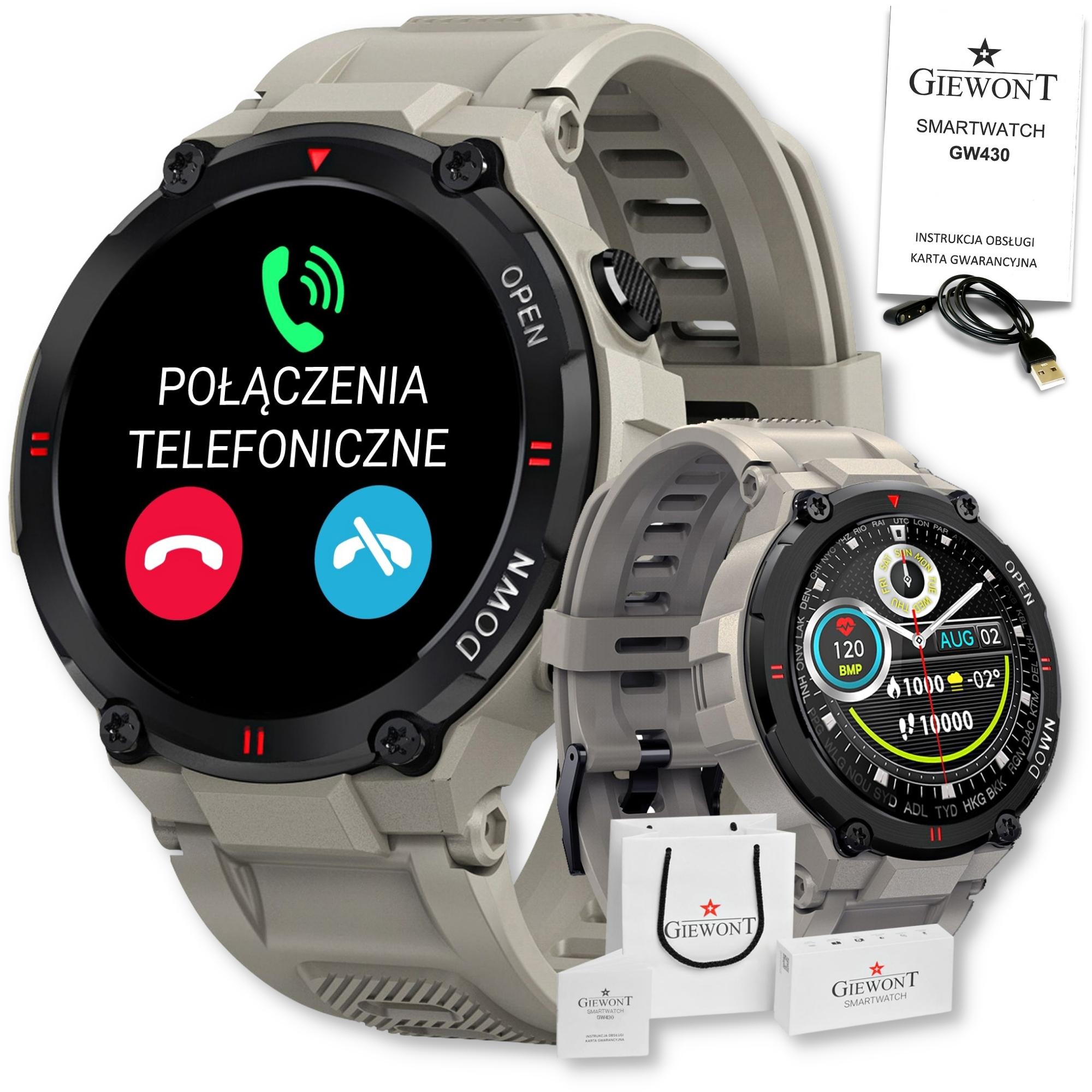 

Szary Smartwatch Męski Odbieranie Połączeń Kroki