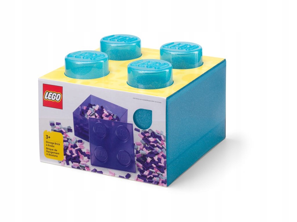 Lego Classic 40090802 Kontejner s kostkou Lego Brick 4 s víkem Světle modrý