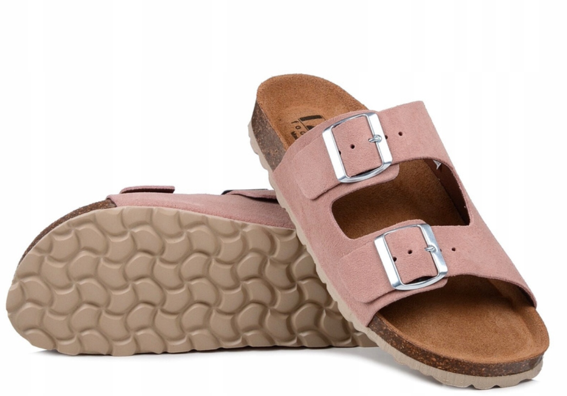 Klapki damskie skórzane regulowane profilowane na korku Izzi Alex 39