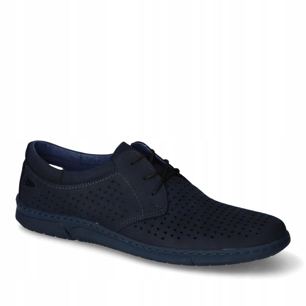 Polobotky Pánské Lukbut Tmavě modré Nubuk Kožené 41