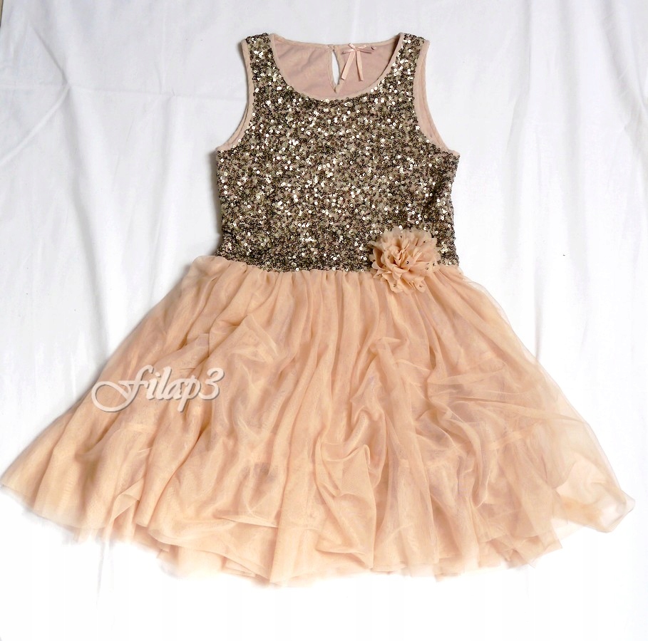 NEXT piękna sukienka z cekinami 12 l roz. 152