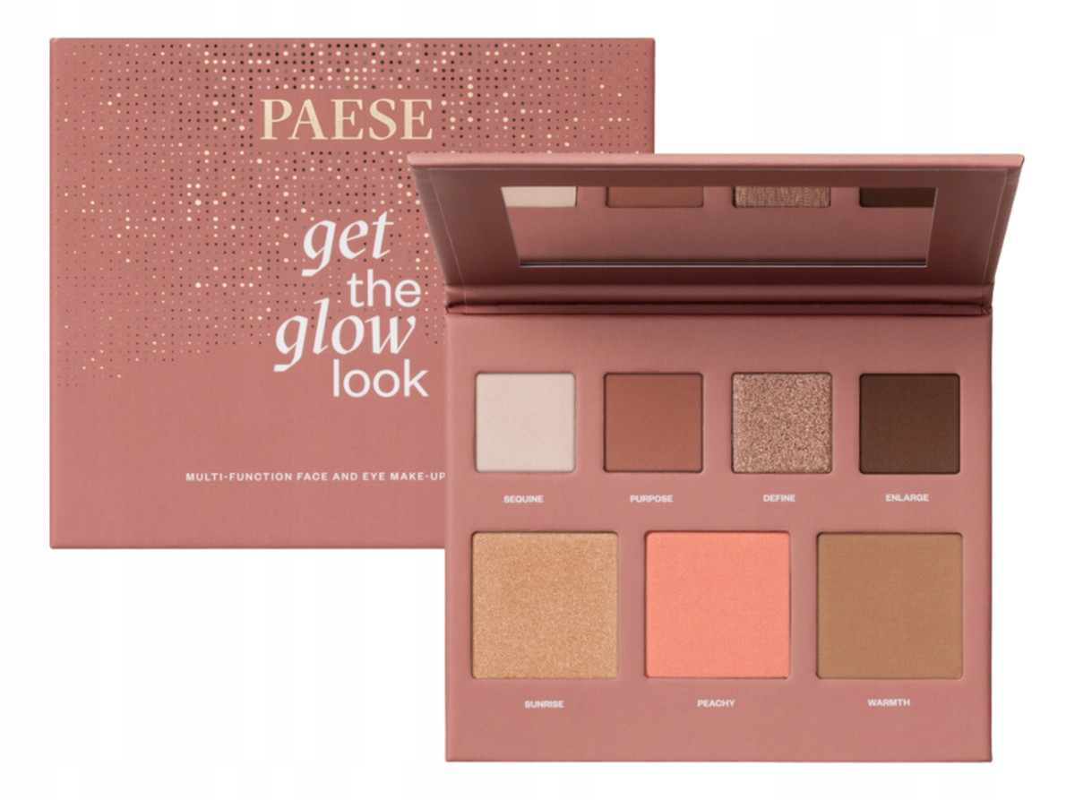 Paese Get The Glow Look Paleta stínů rozjasňovač růží a bronzer 16 g