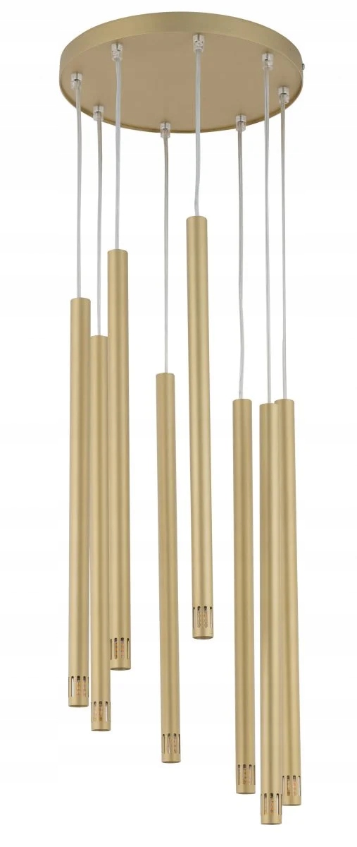 Moderná závesná lampa zlatá okrúhla 8 rúrok do obývačky Sigma