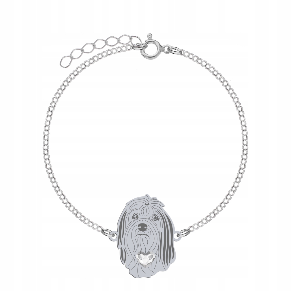 Stříbrný náramek s lvím psem 925 Dárek Řetízek Gravírování Bonus