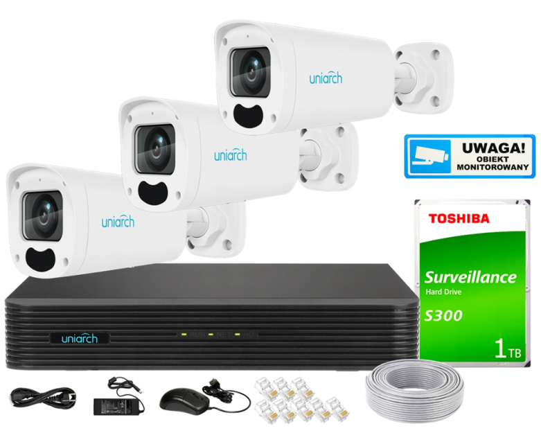 Sada na monitorovanie Ip Uniarch 4Mpx IPC-B314-APKZ