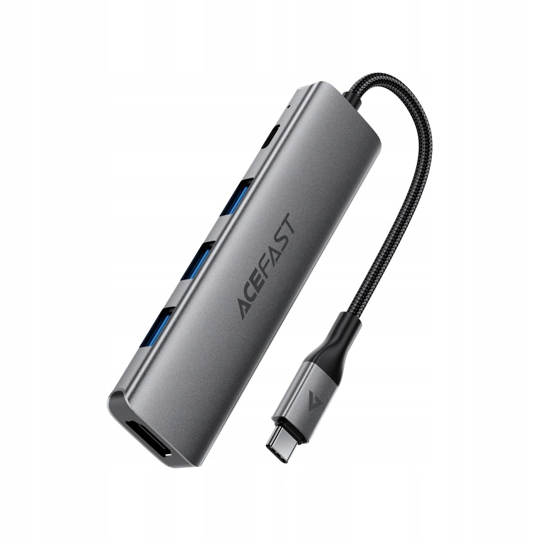 Hub Usb Acefast J16 stacja dokująca Usb-c 5w1 Hdmi 4K 60Hz PD90W szara