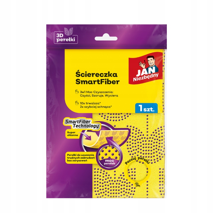 Jan Niezbędny Smart Fiber Dwustronna Ściereczka z perełkami 30x30 cm