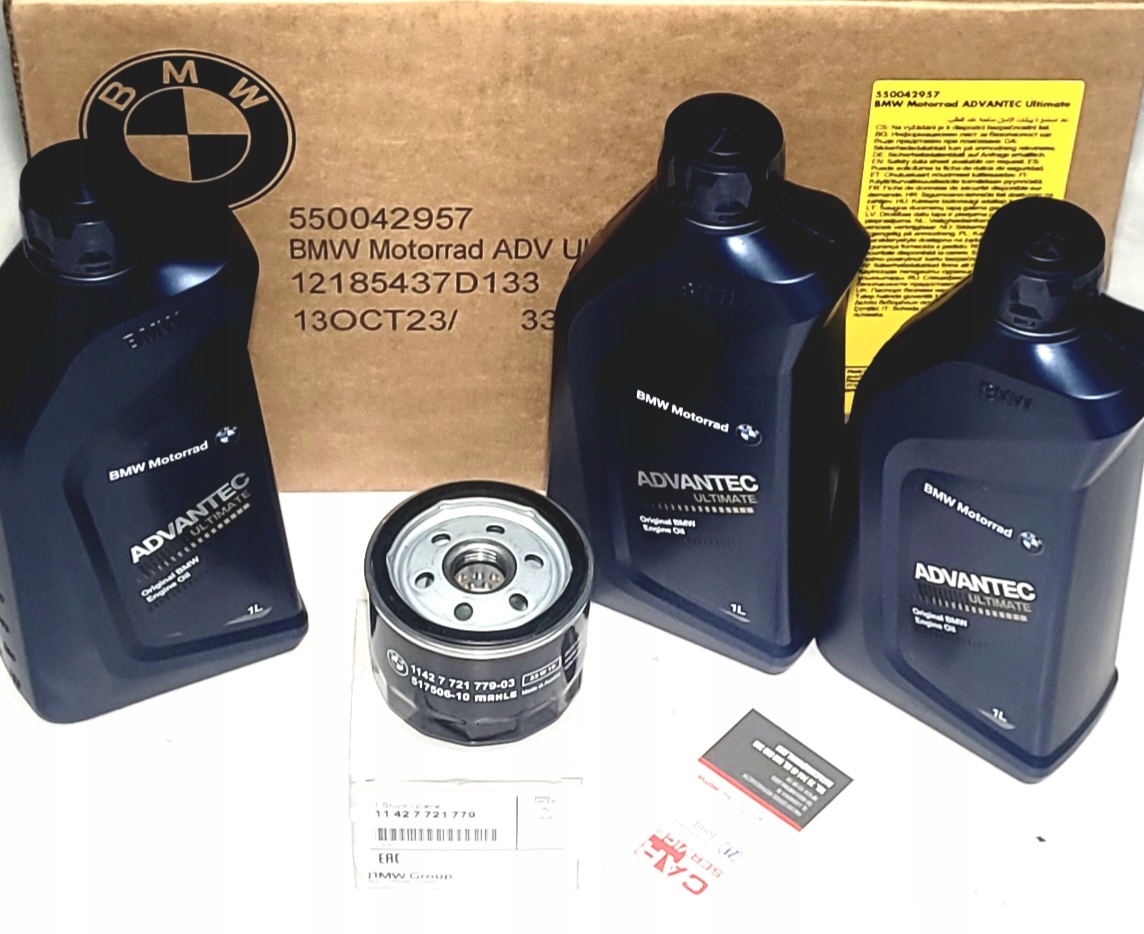 3X 1L Olej BMW ADVANTEC Ultimate 3L 5W40 Motorrad FILTR oe 11427721779