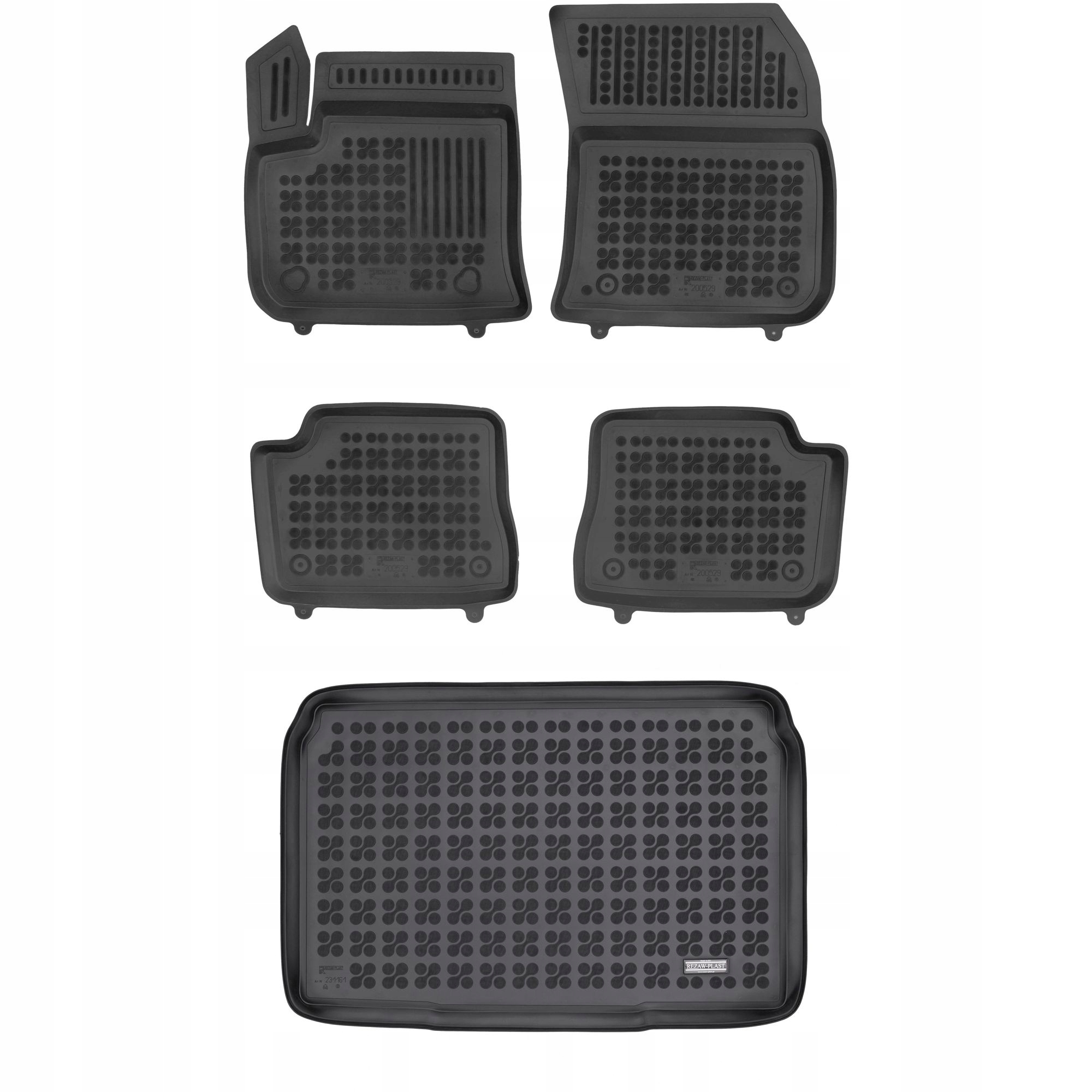 Sada čiernych kobercov gumová rohož čierna pre Opel Corsa VI Corsa-e od roku 201