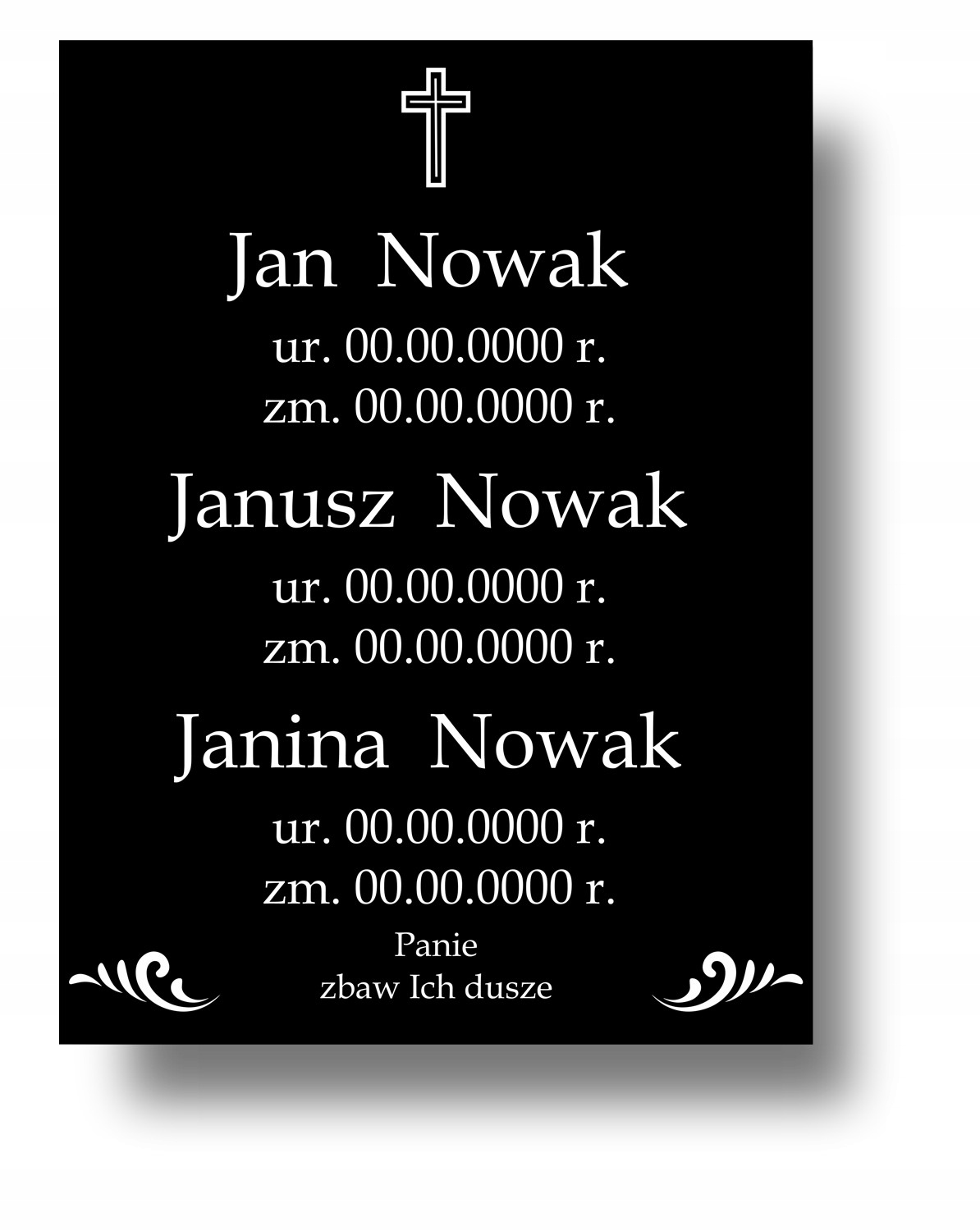 

Tablica Nagrobna tabliczka 40x30cm 3 osoby