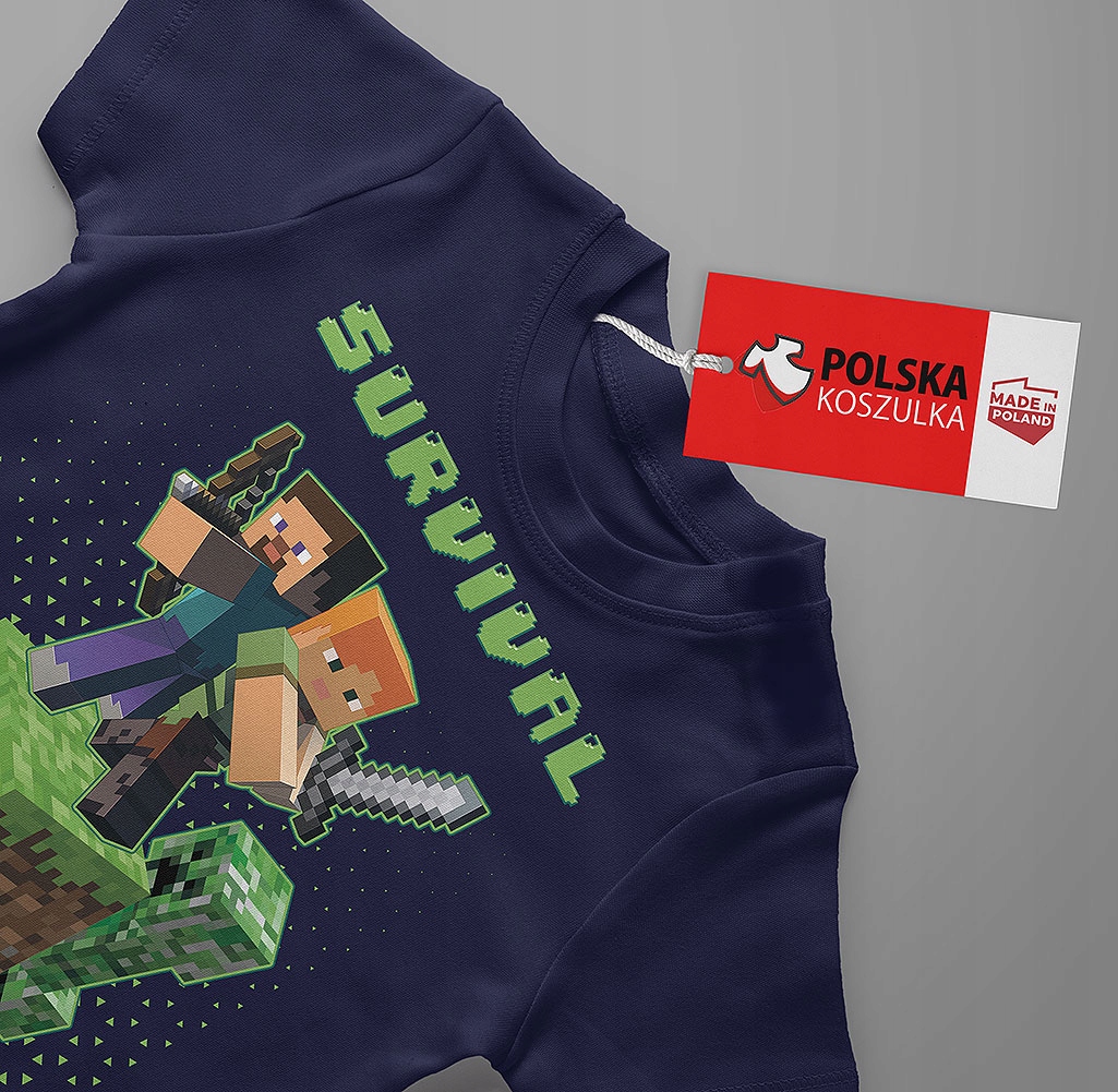 T-SHIRT KOSZULKA DLA DZIECKA MINECRAFT 140 SUPER JAKOŚĆ Rozmiar M