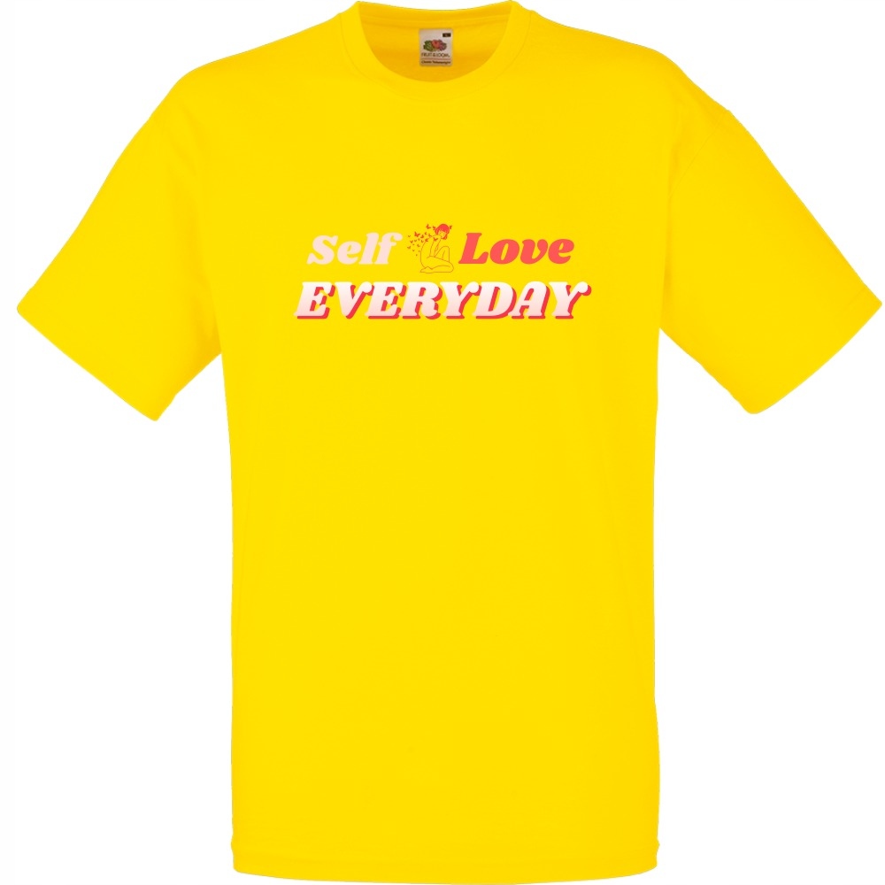 

Koszulka self love care everyday L żółta jaskrawa