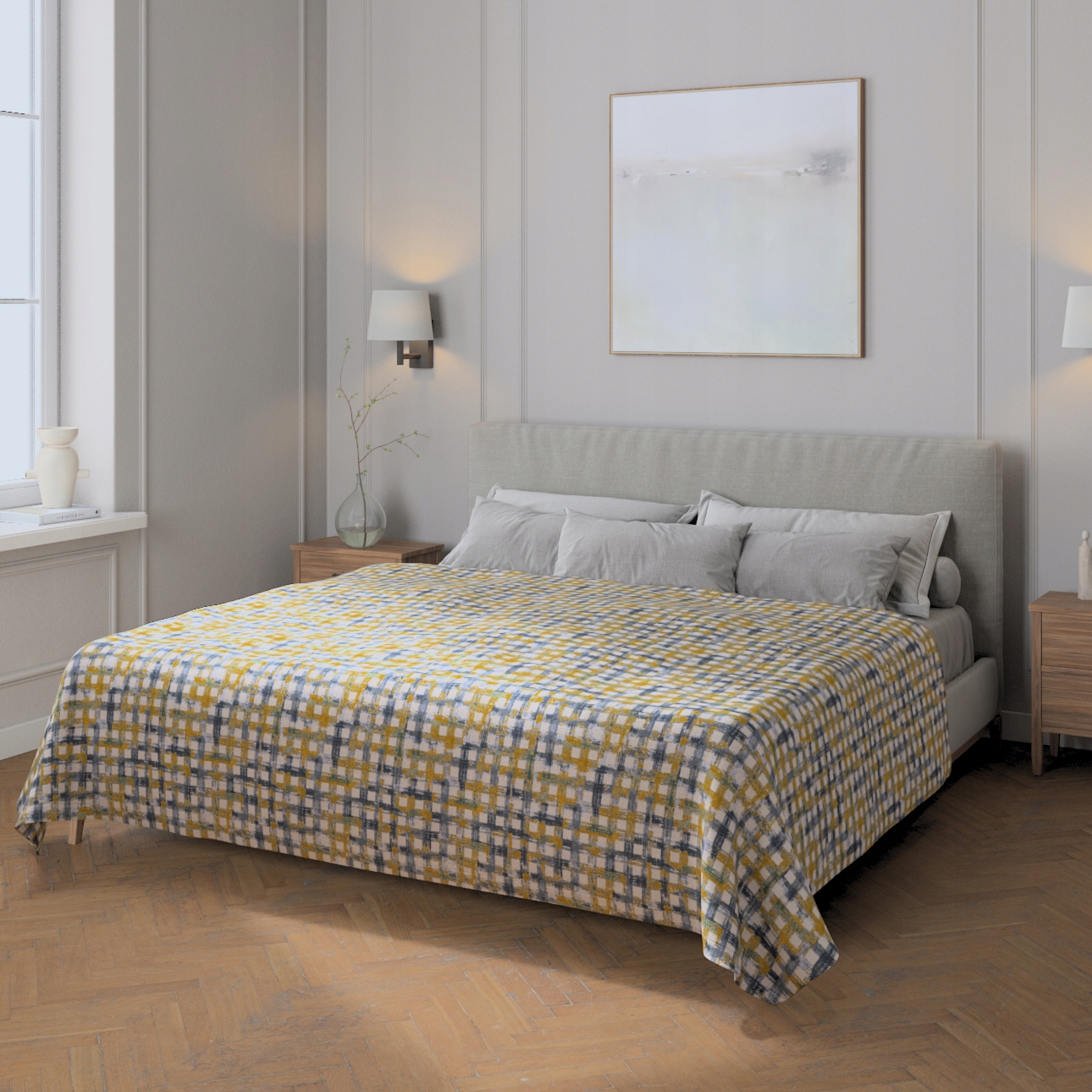 Dekoria Pled přehoz 220x260 cm odstíny modré 220 x 260 cm