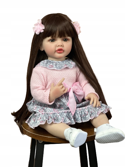 Lalka Reborn jak prawdziwa 55cm w pięknej sukience Wiek dziecka 18 m +