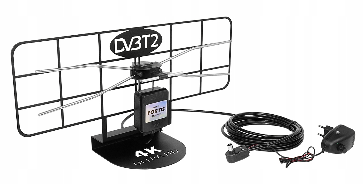 NAJMOCNIEJSZA ANTENA POKOJOWA DVB-T2 DEKODER HEVC Model Fortis