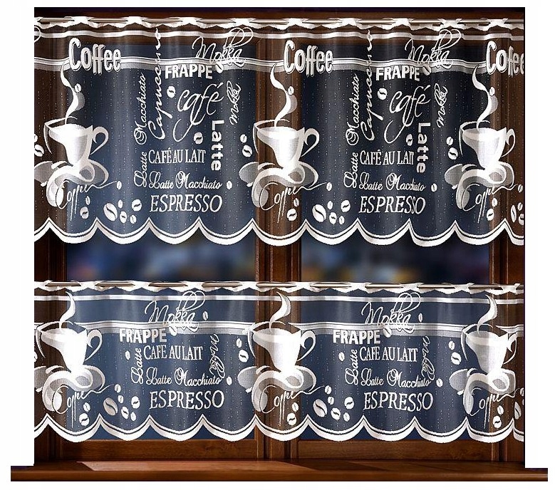 

Kawa, Coffe 150x50cm firana gotowa (z obszyciem)