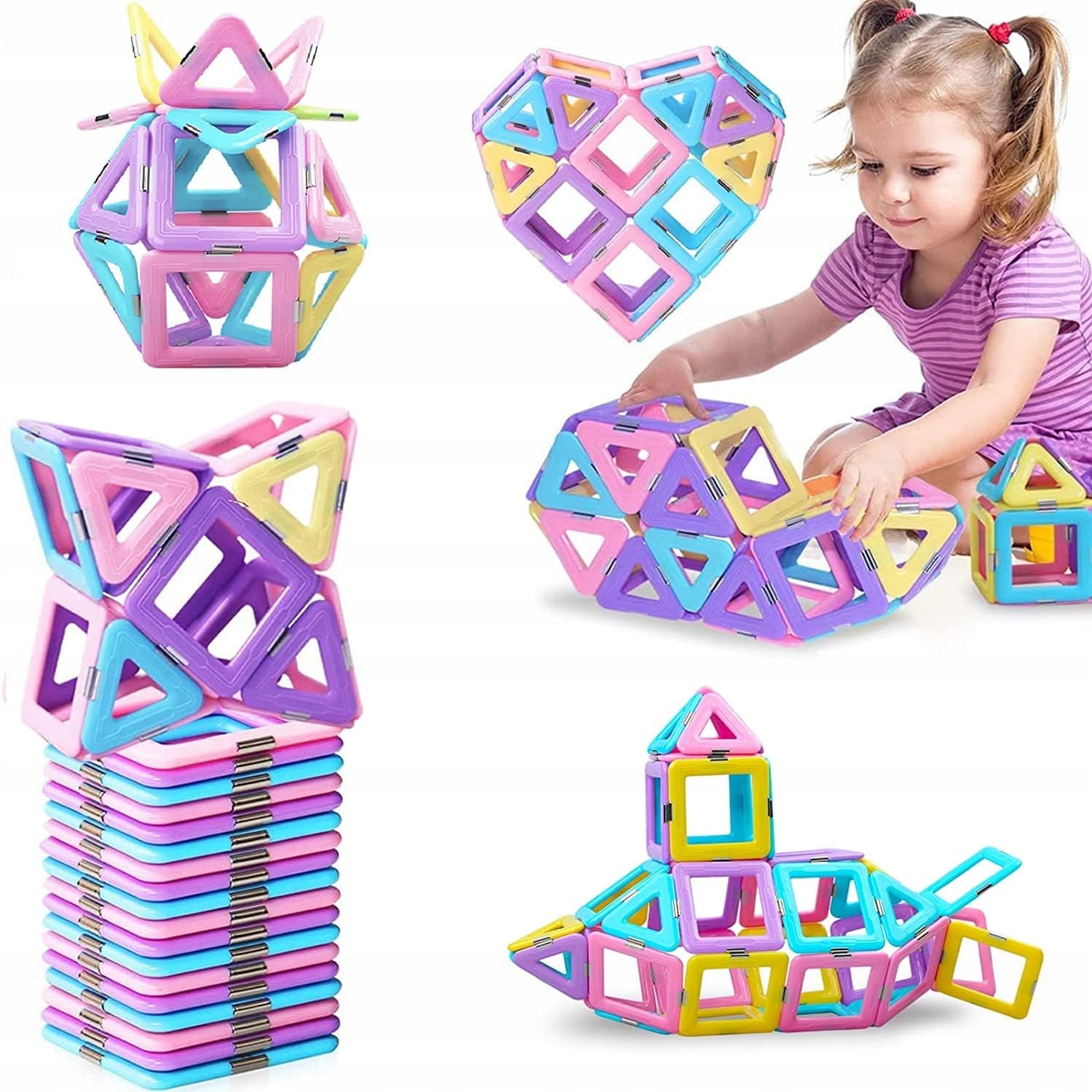 MAGNETYCZNE KLOCKI ZABAWKA MAGNETYCZNE PŁYTKI KLOCKI KONSTRUKCYJNE 40 SZT