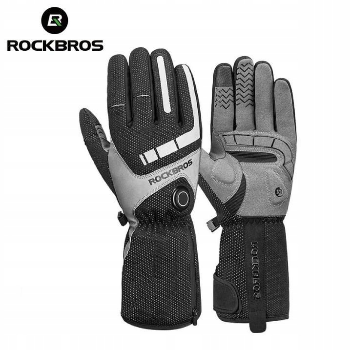 Podgrzewane rękawice rowerowe, motocyklowe Rockbros szar 4000mAh 1641000 XL