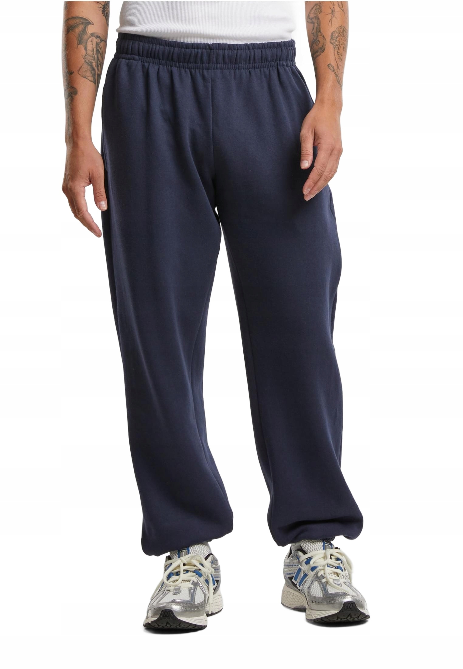 Dresové kalhoty Urban Classics Basic Loose široké tepláky, tmavě modré, velikost M