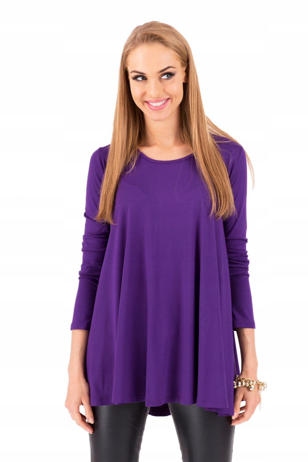 GŁADKA LUŹNA BLUZKA CIĄŻOWA TRAPEZOWA TUNIKA 8538