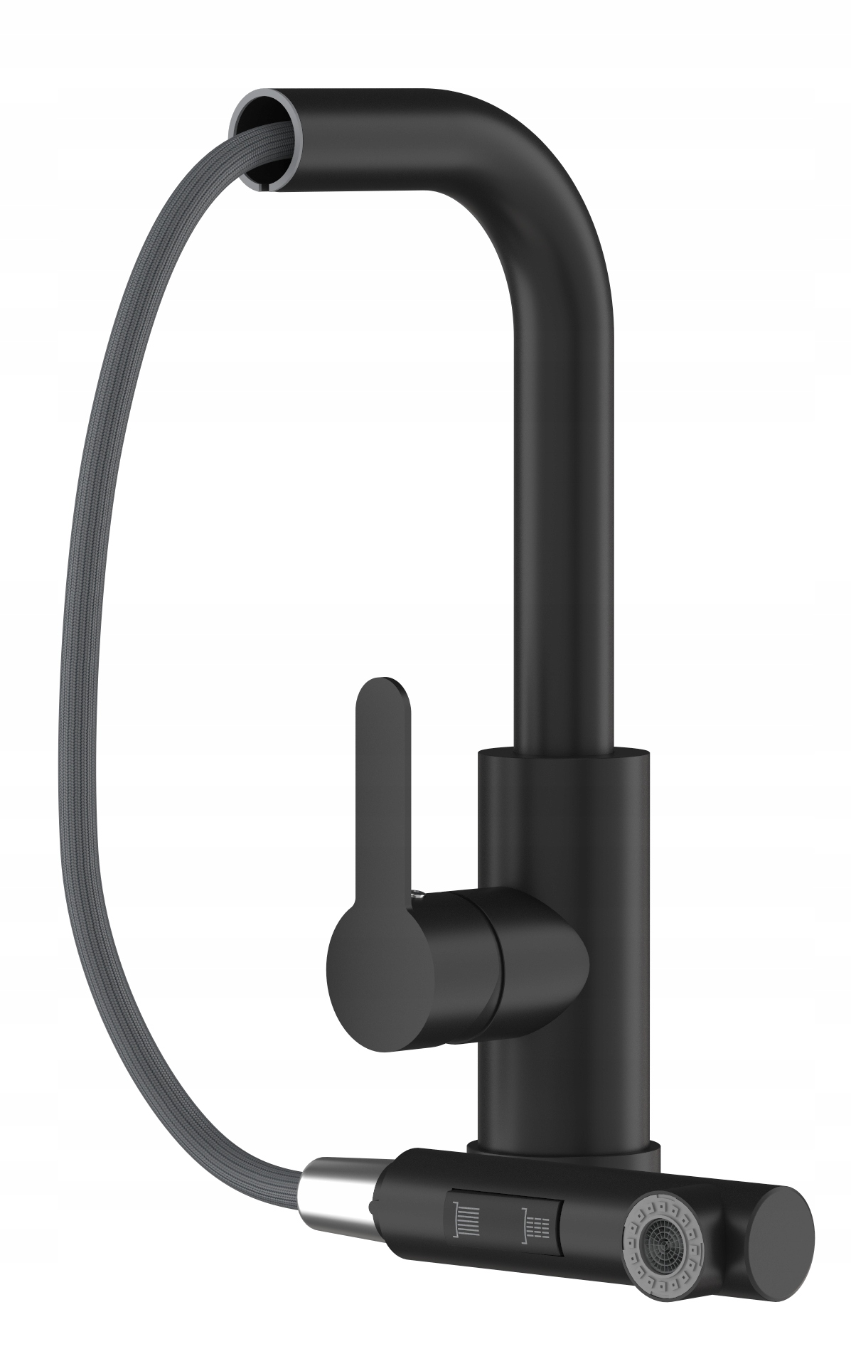 Kuchynská Batéria Do Umývadla, Čierna, Výsuvný Výtokový Kohútik Ebro