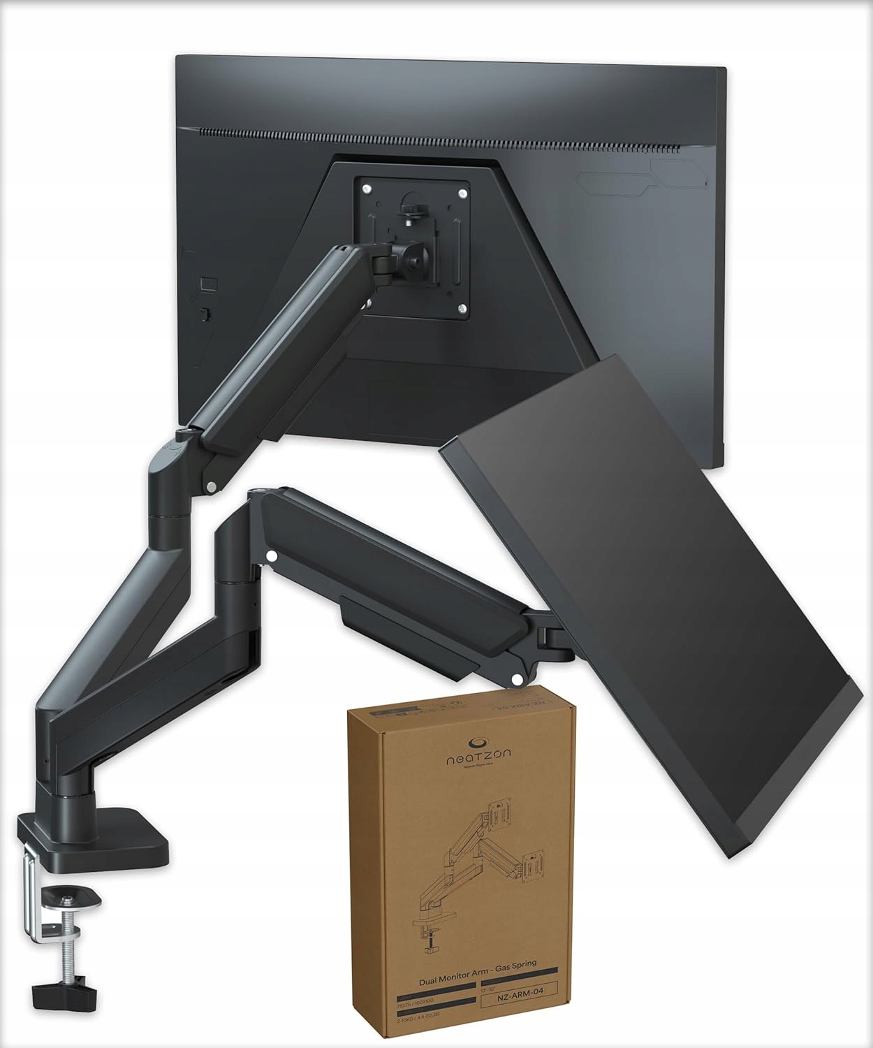 Regulowane Obrotowe Ramię Biurkowe Do 2 Monitorów 32" Vesa 10kg