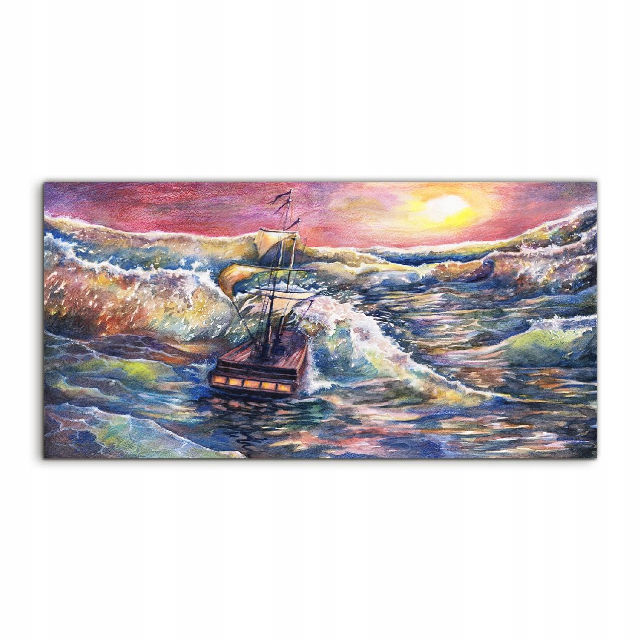 

Fotoobraz akryl 100x50 cm Statek Woda Fale Niebo