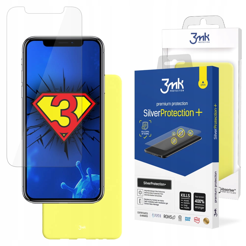 

Żółte odporne Etui + Folia do iPhone X / Xs 3mk