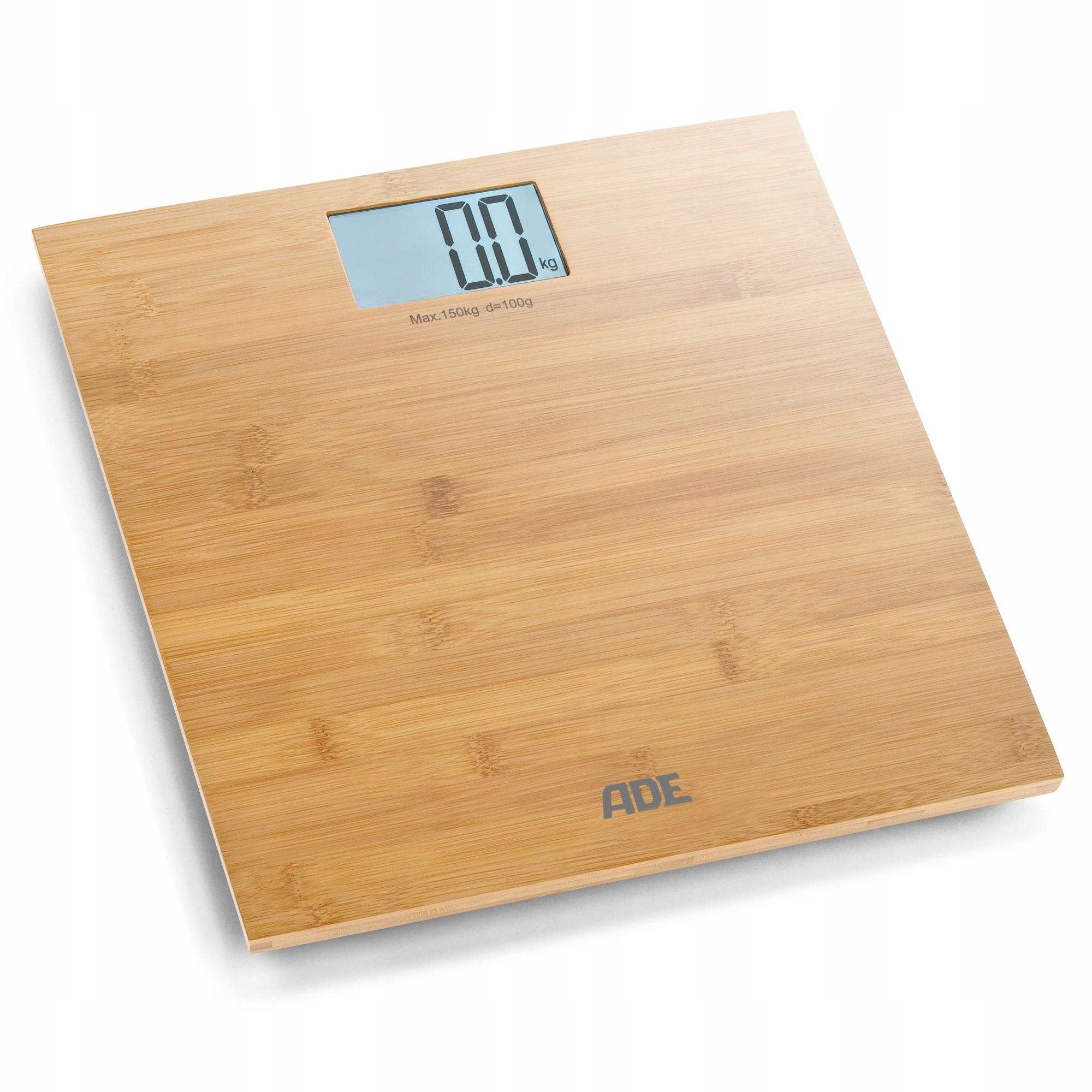 Waga łazienkowa, do 150 kg, 30 x 30 cm, bambus