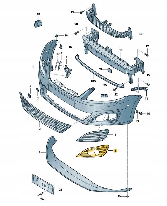 7N5853666A 9B9 - РЕШЕТКА ГАЛОГЕНОВОГО БАМПЕРА SEAT ALHAMBRA ПРАВАЯ