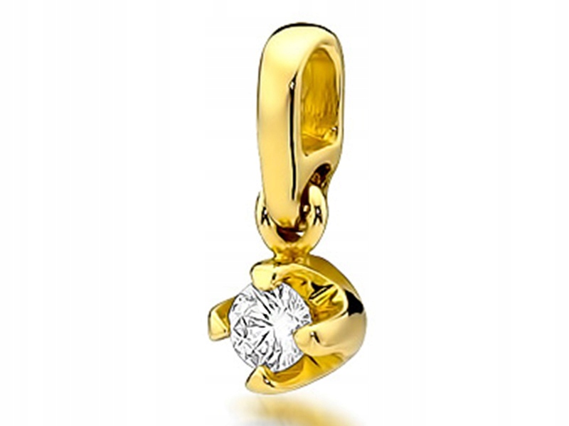 Zlatý přívěsek 585 jemný s briliantem a briliantem na řetízek 14k