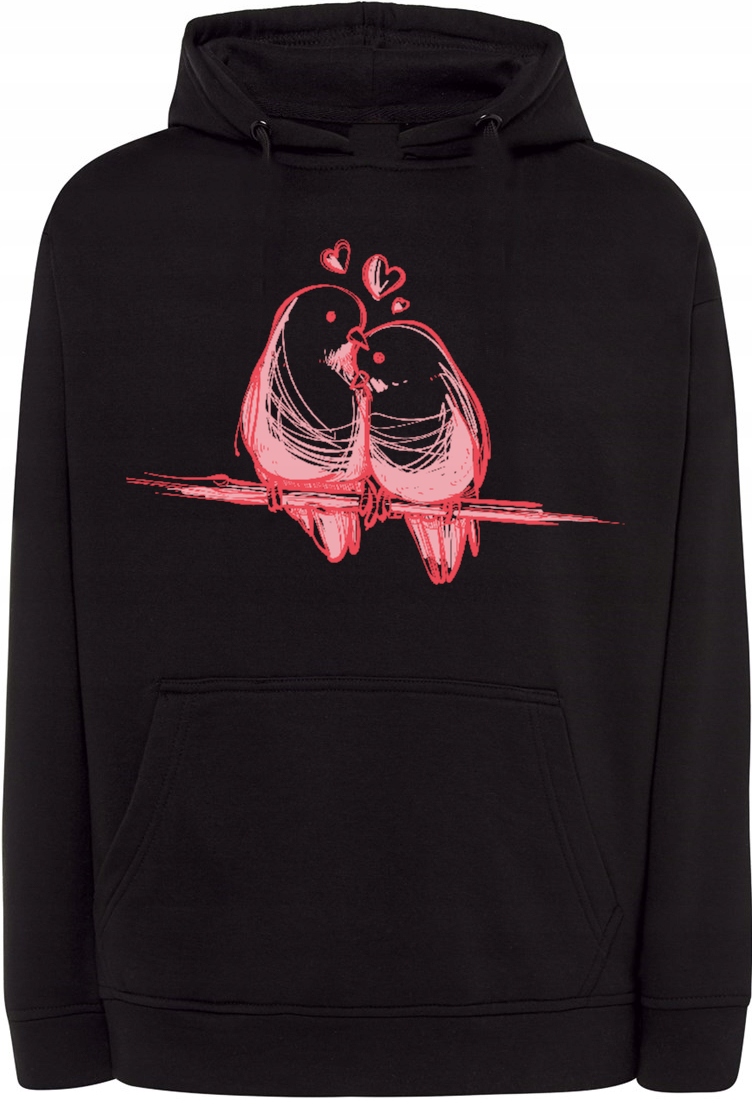 Valentýnská Mikina s potiskem Ptáci Láska Dárek S