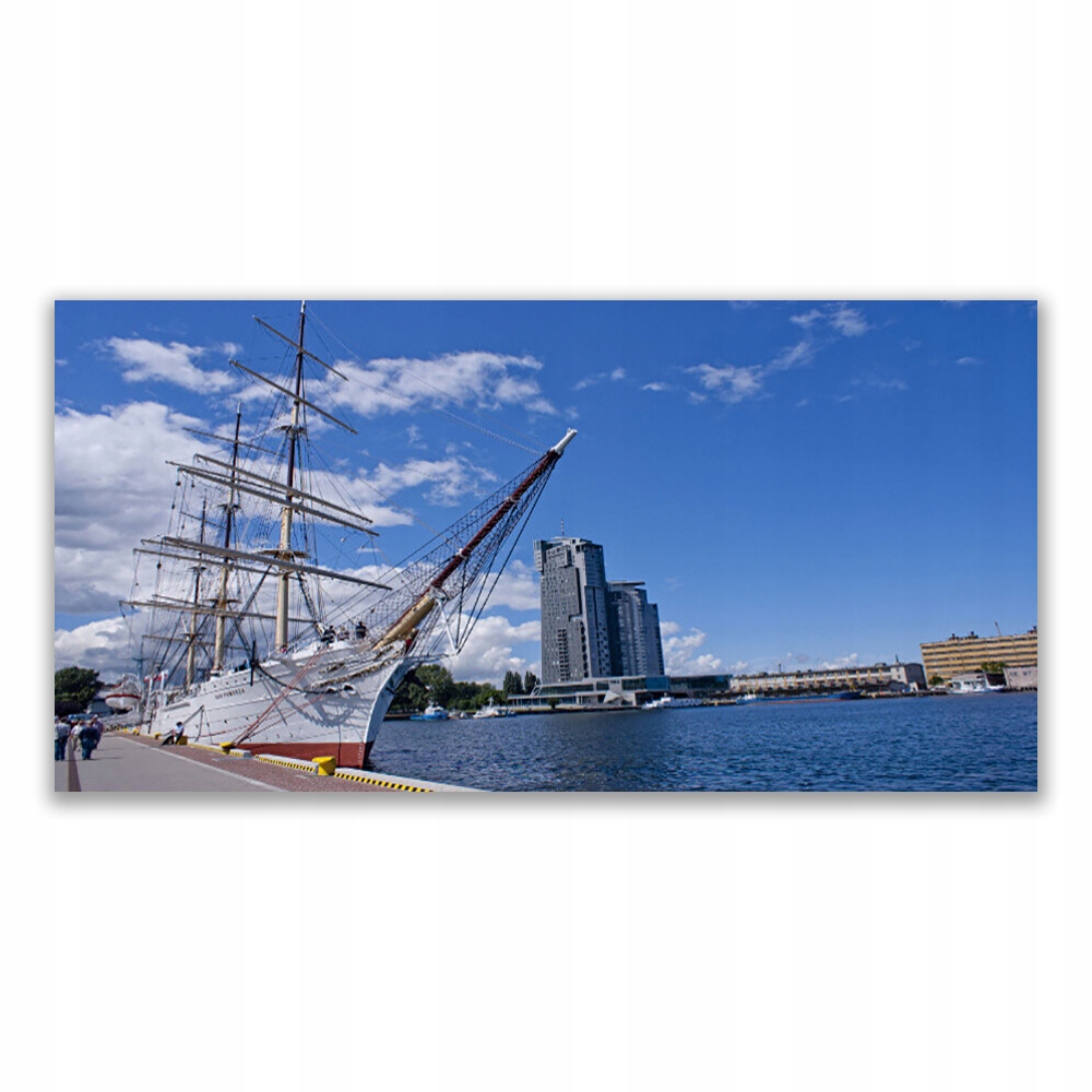 

Obraz ścienny 120x60 Łódka Morze Miasto Krajobraz