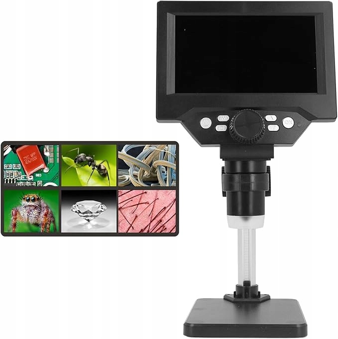 8LED Přesný digitální mikroskop Zoom X1000 LCD monitor 5.5″ Full Hd 1080p