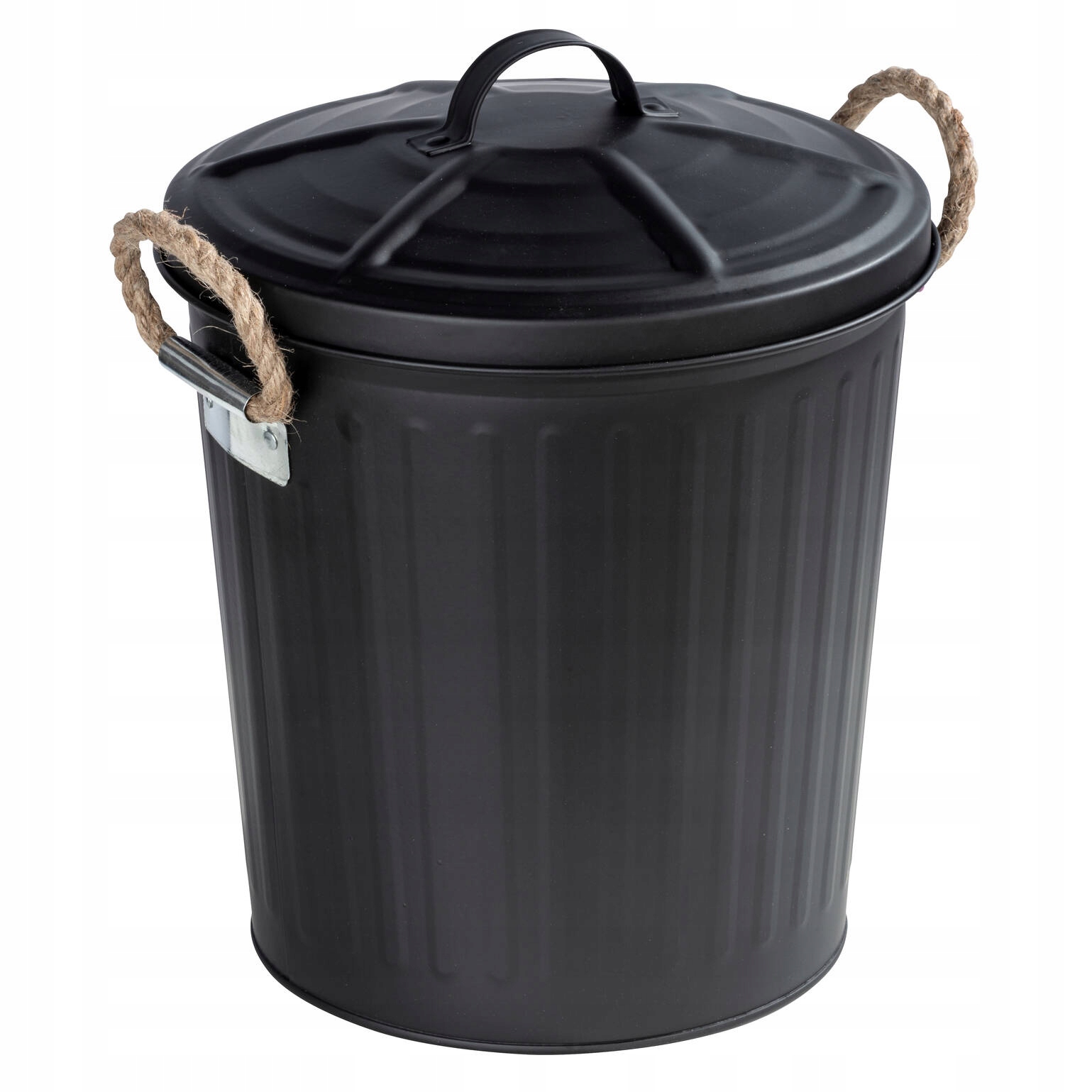 Levně Odpadkový Koš Retro S Víkem A Úchyty Juta 6L