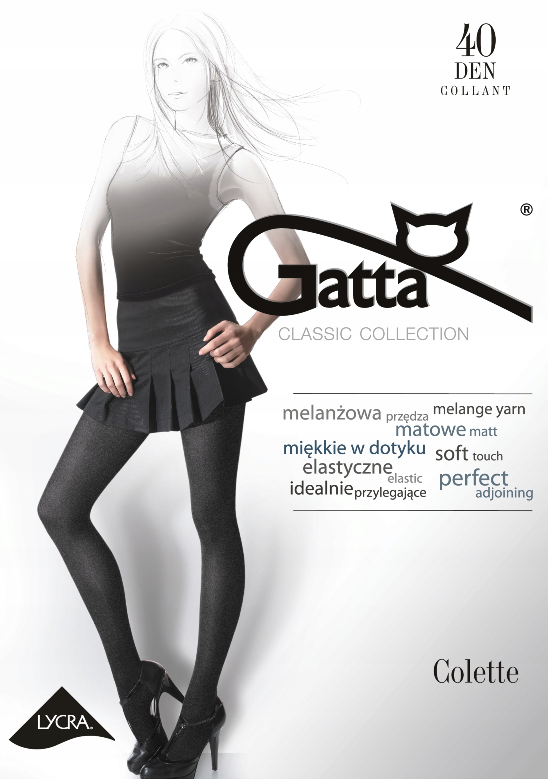

Gatta rajstopy Colette 1 Mel2-Nero 40DEN roz. 4