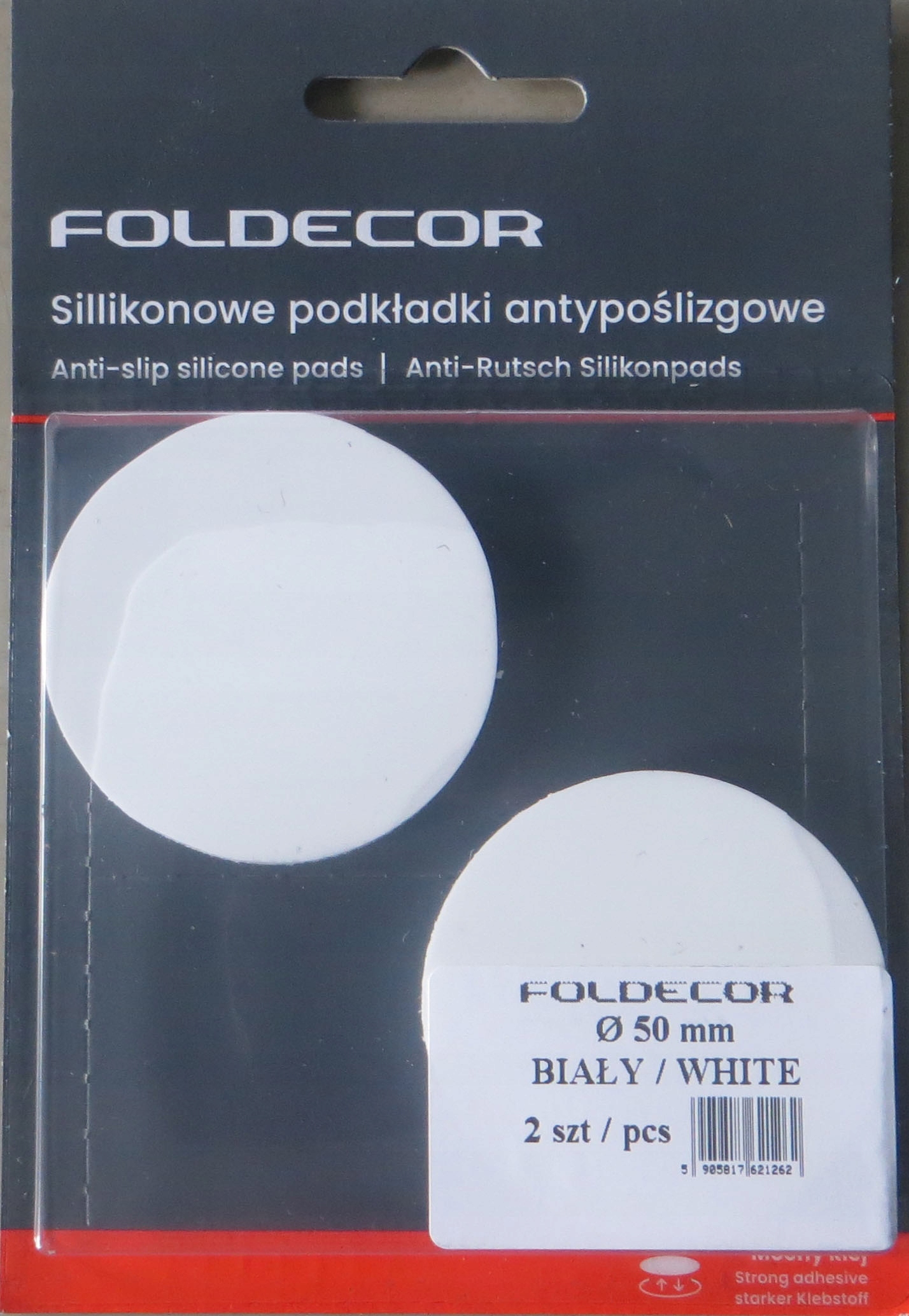 2X SILIKONOWE PODKŁADKI ANTYPOŚLIZGOWE białe fi 50 mm SAMOPRZYLEPNE