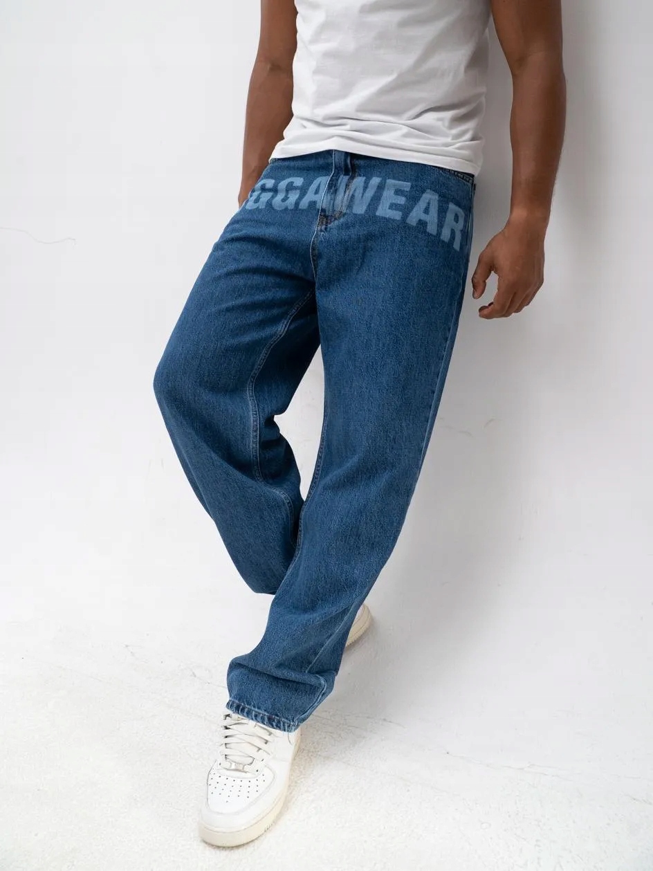 Kalhoty Jigga Wear Jeans Baggy Front Laser Blue vel. L