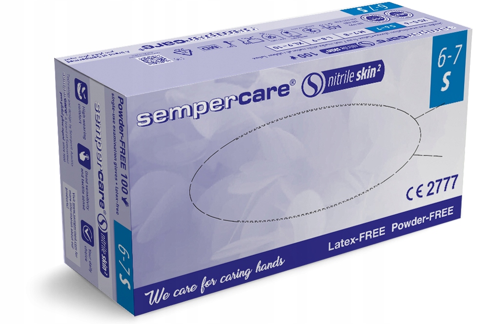 

Rękawiczki Nitrylowe bezpudrowe Sempercare S 100x