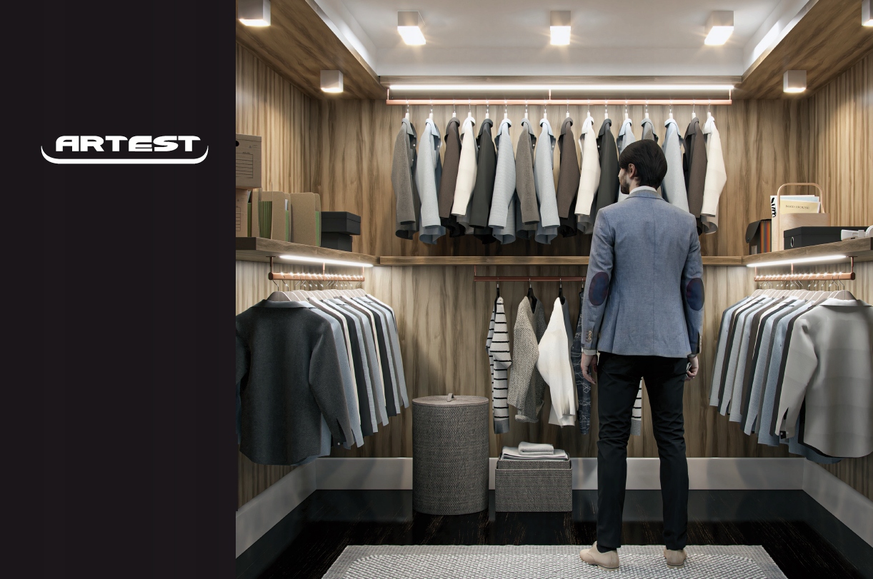 Biały owalny drążek do szafy 200 cm + 2 uchwyty Szerokość 16 mm