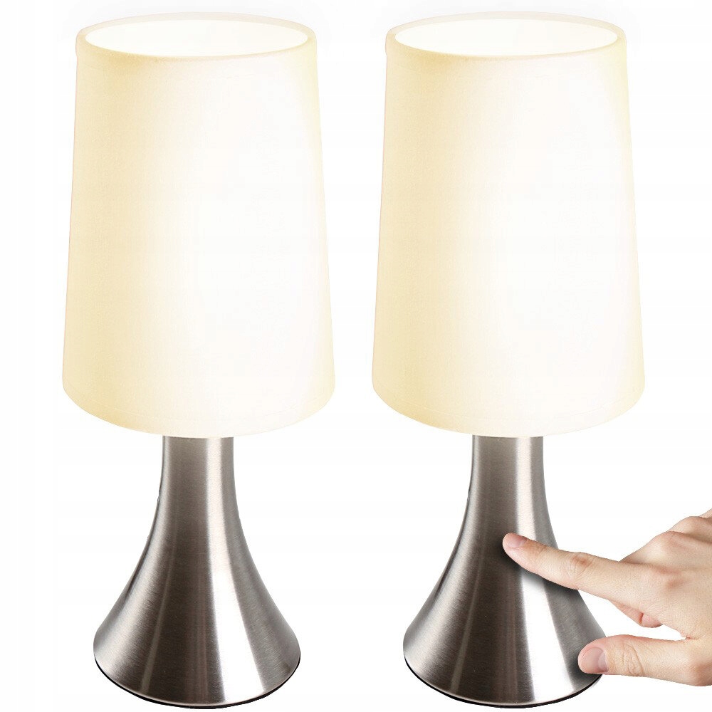 ZESTAW 2x LAMPKA NOCNA STOŁOWA LAMPA STOJĄCA ZE ŚCIEMNIACZ DOTYKOWA Marka Jago