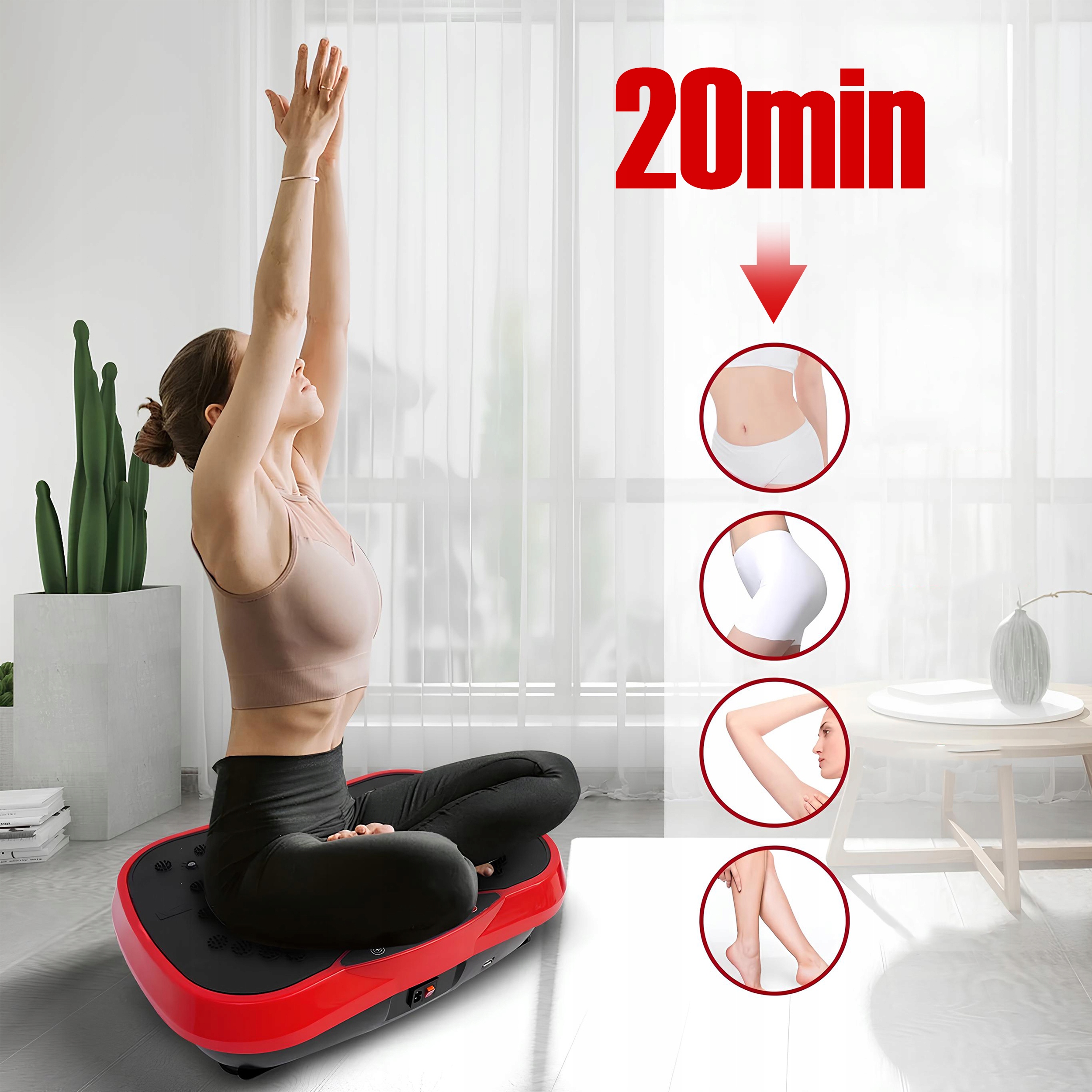 VIBRO SLIM ВІБРАЦІЙНА ПЛАТФОРМА МАСАЖОР — ТРЕНУВАННЯ ВСЬОГО ТІЛА БЕЗ ЗУСИЛЬ Кількість програм 3