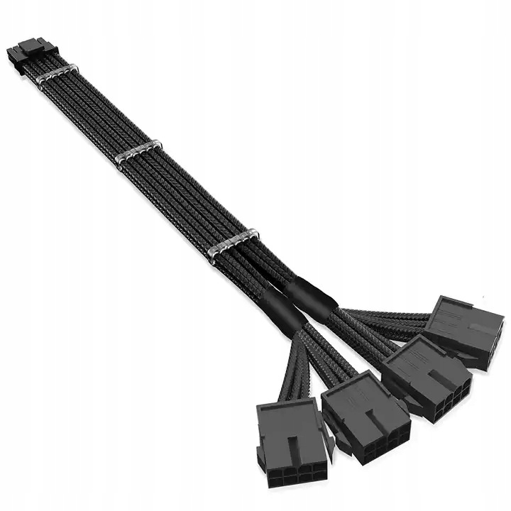 Adapter przejściówka Przedłużacz 4*8 Pin 6+2 Pin 12VHPWR 600W 16 Awg